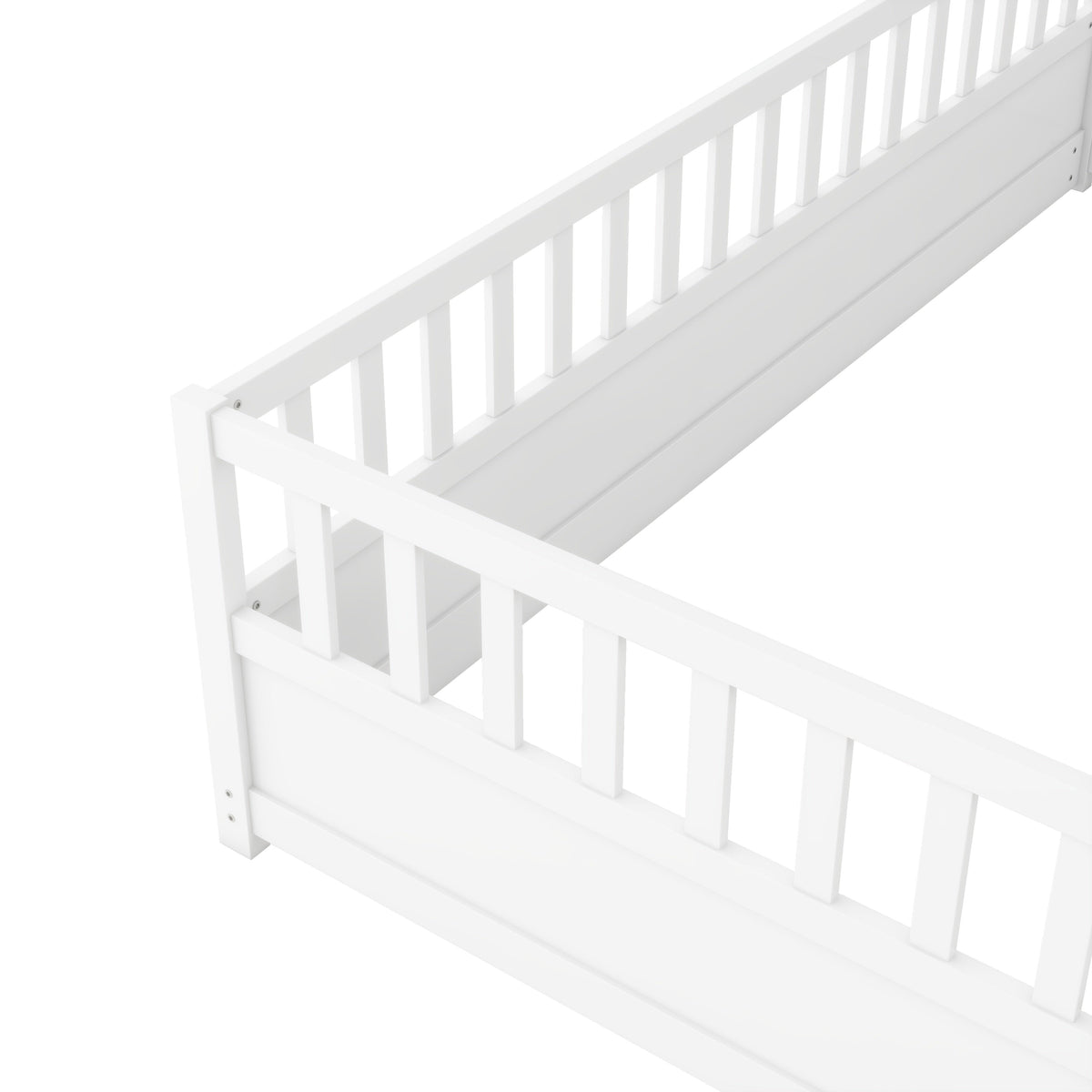 Montessori Double Floor Bed with Safety Rail for Kids