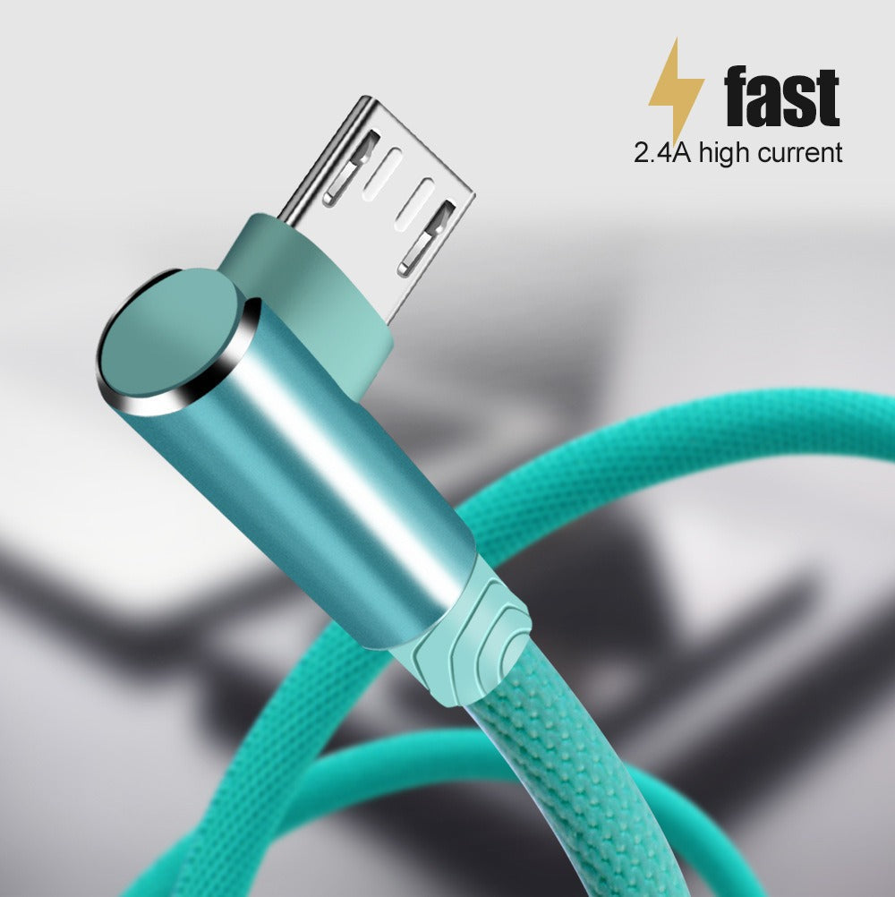 90 Degree Right Angle Charging Cable for Mobile Gaming