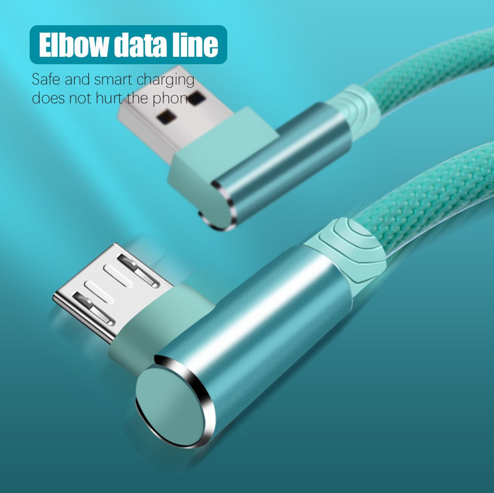90 Degree Right Angle Charging Cable for Mobile Gaming