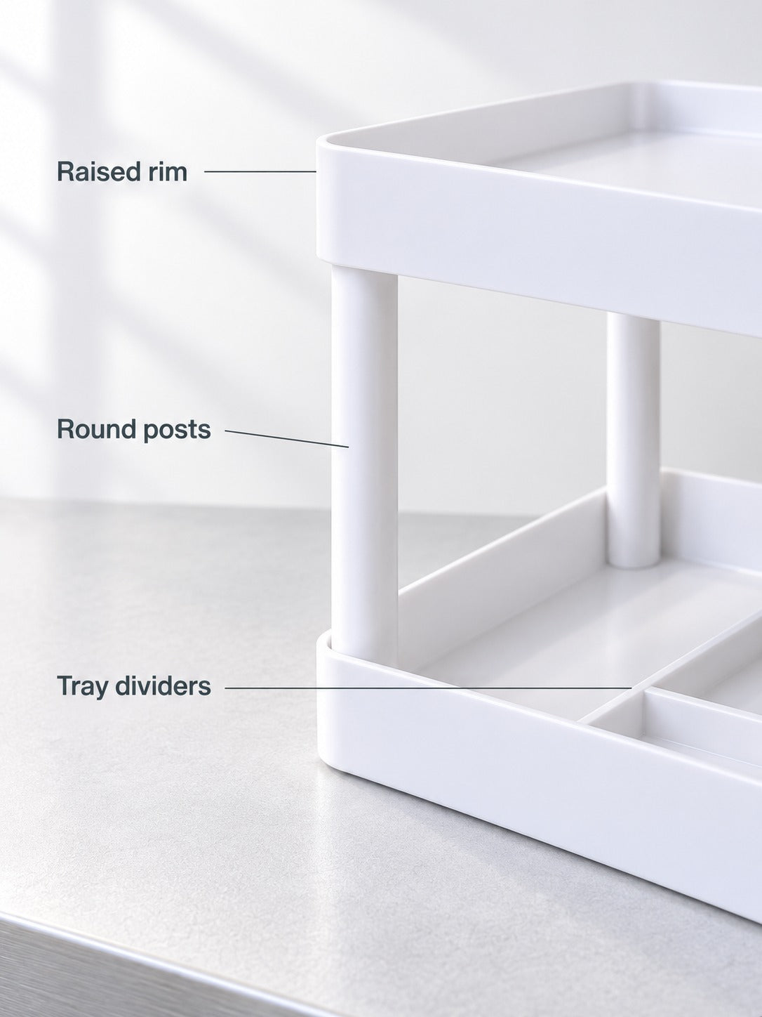 Double-Layer Desktop Shelf Rack for Dorm Desks, No Tools