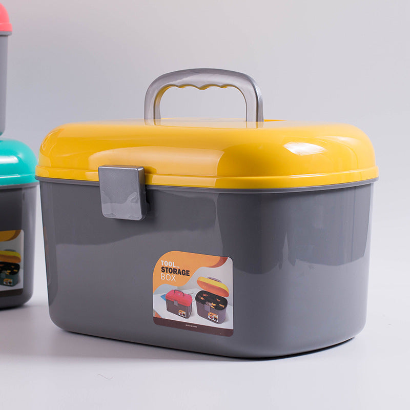 Double Layer Plastic Medicine Box with Handle and Latch