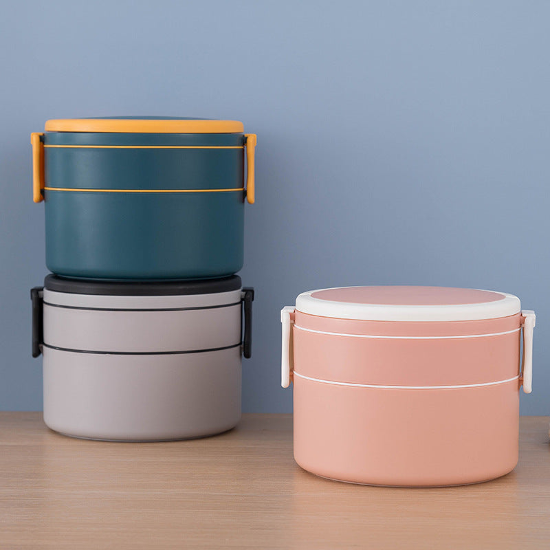 Two-Tier Microwave-Safe Lunch Box With Lid for Work