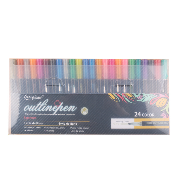 Double Line Outline Pen Set for Two-Tone Lettering
