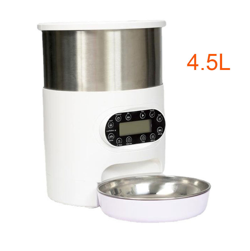 Automatic Pet Feeder with Dual Stainless Steel Bowls