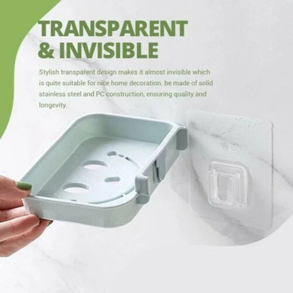 Invisible Wall Hooks No Drill, Reusable Adhesive Hooks