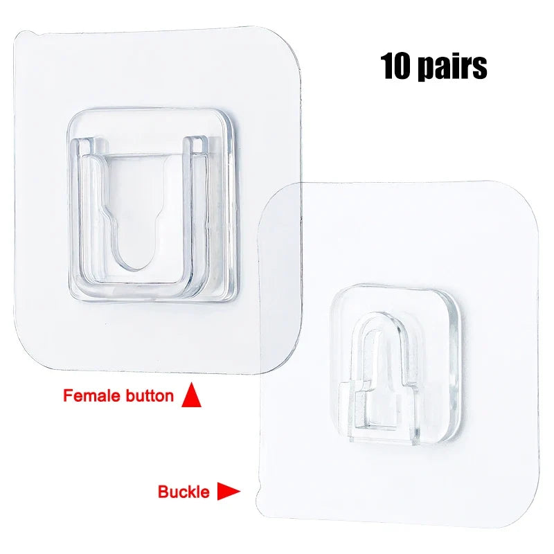Invisible Wall Hooks No Drill, Reusable Adhesive Hooks