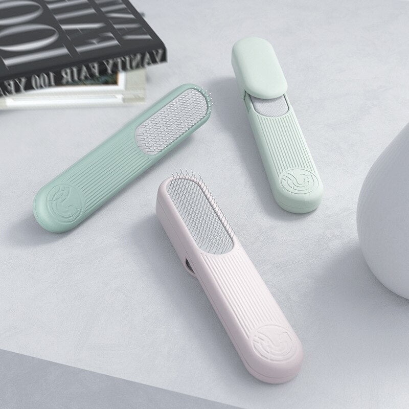 Pet Grooming Comb With Gentle Self-Cleaning Pin Brush