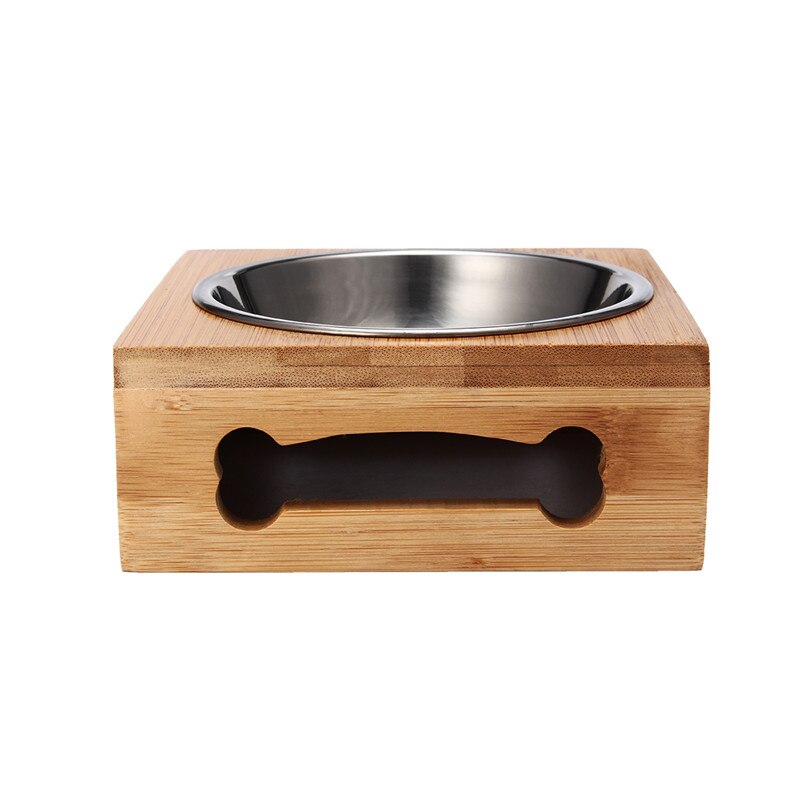 Elevated Dog & Cat Bowls with Bamboo Feeding Stand