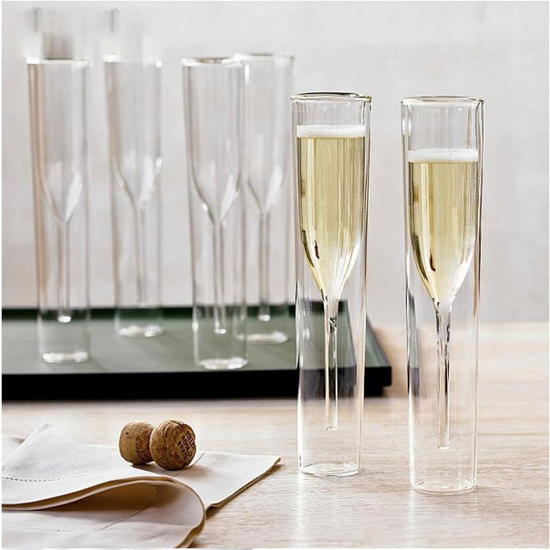 Double Wall Champagne Flutes for Weddings & Toasts