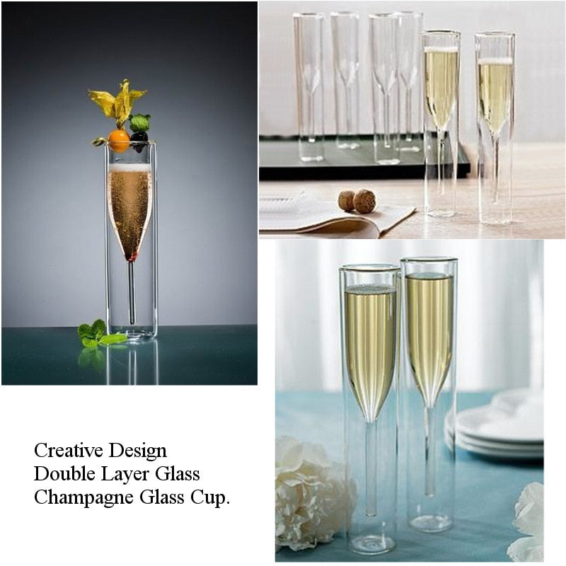 Double Wall Champagne Flutes for Weddings & Toasts