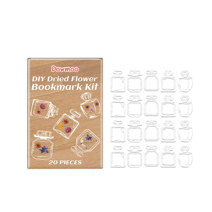 20-Piece Dried Flower Bookmark Kit for DIY Crafts at Home