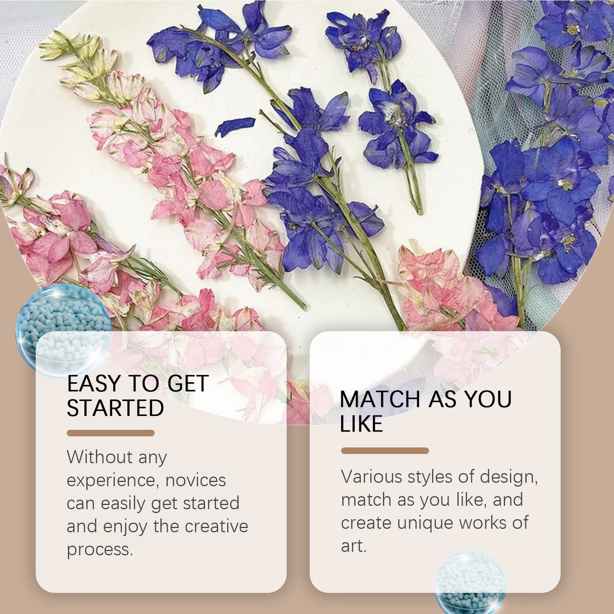 20-Piece Dried Flower Bookmark Kit for DIY Crafts at Home