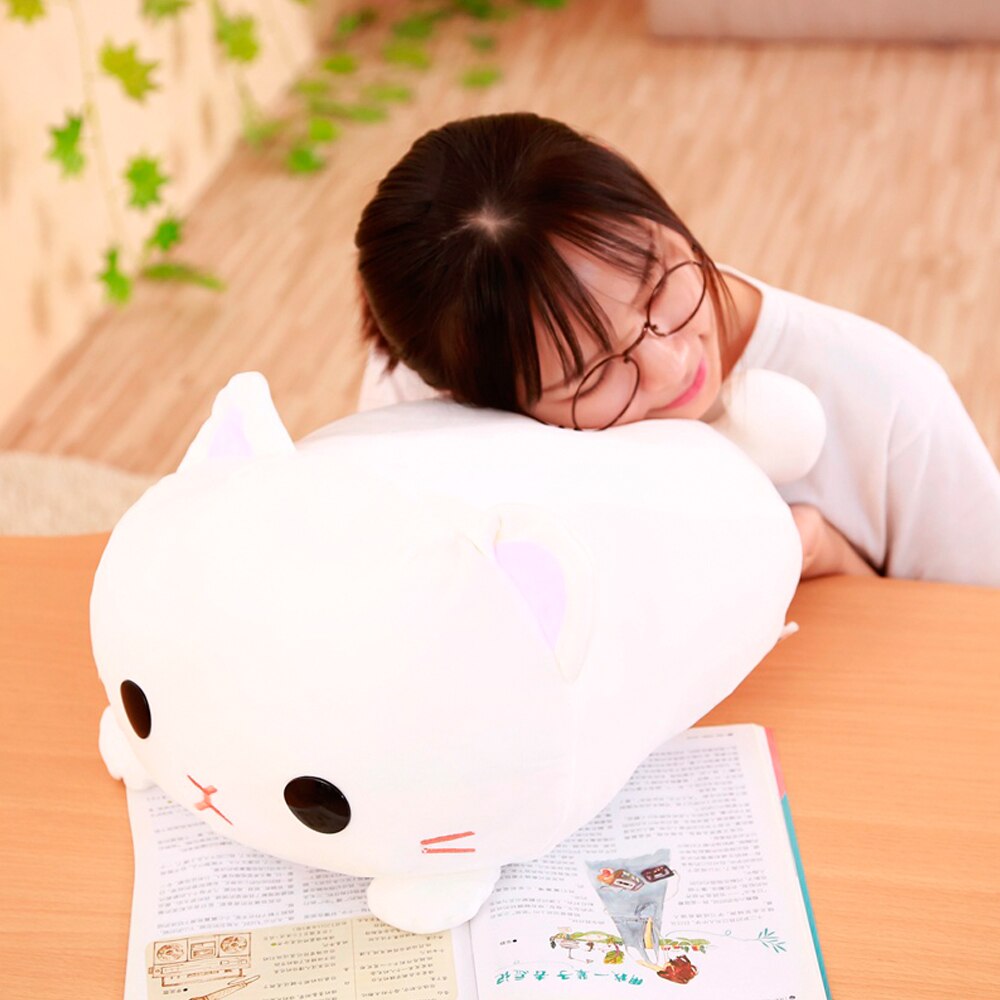 Kitten Hand Pillow Plush Toy for Cozy Reading Comfort