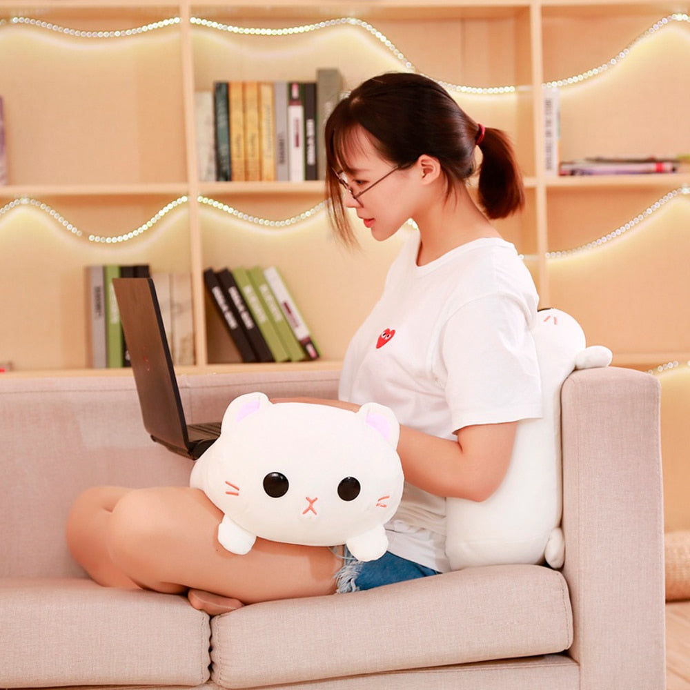 Kitten Hand Pillow Plush Toy for Cozy Reading Comfort