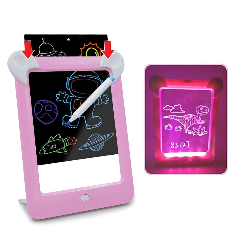 LED Drawing Pad for Reusable Screen-Free Creative Fun