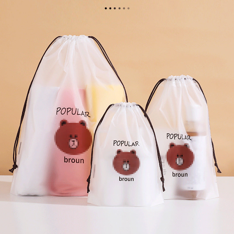 Clear Drawstring Packing Pouches for Travel Organizing