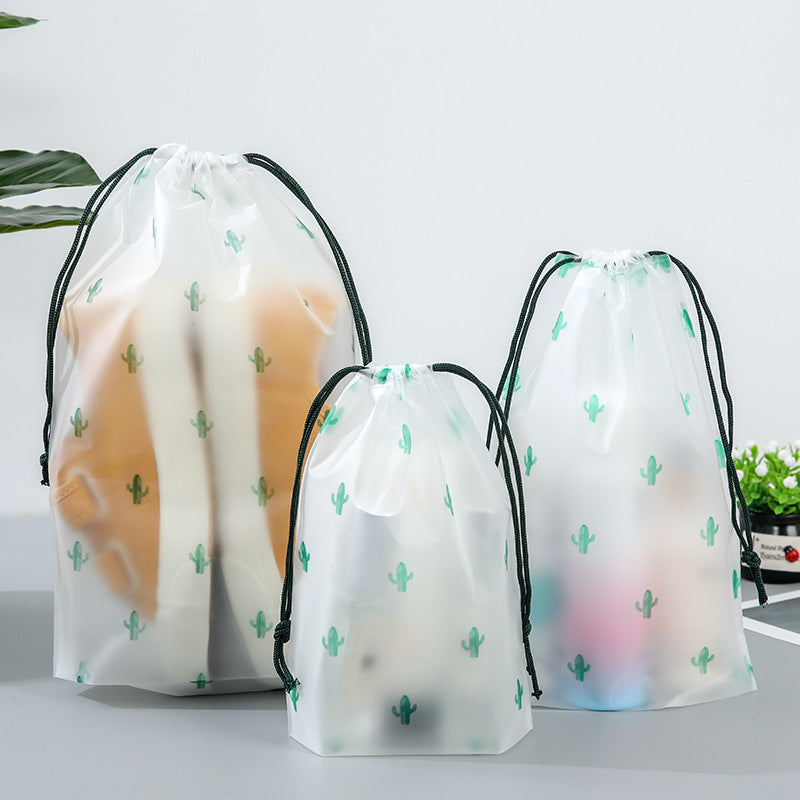 Clear Drawstring Packing Pouches for Travel Organizing