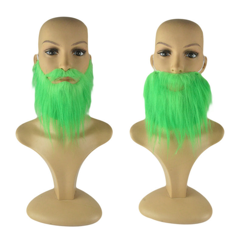 Green Fake Beard and Mustache for St. Patrick’s Day