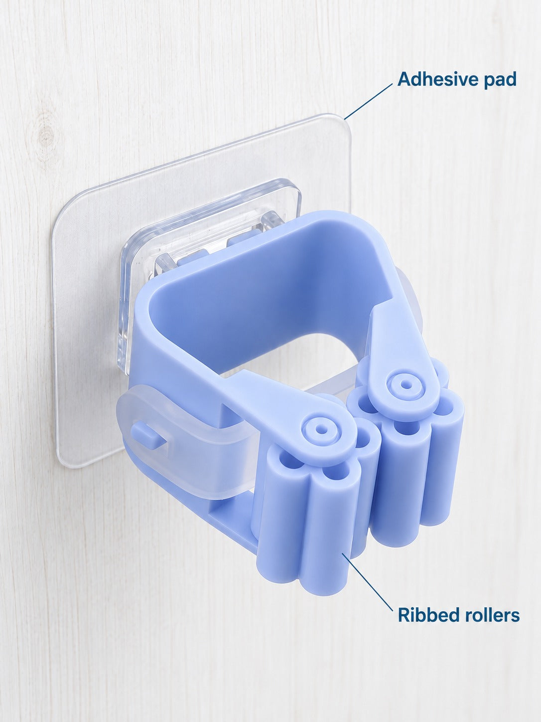 Drill-Free Mop and Broom Wall Clip for Bathroom Storage