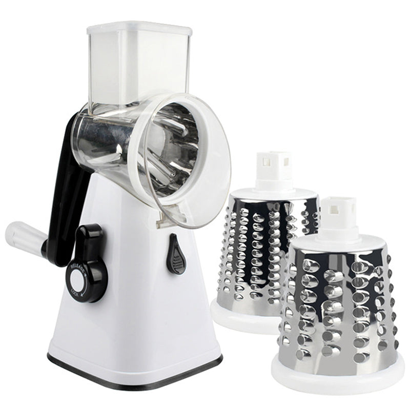 Hand Crank Vegetable Cutter with 3 Drums for Salads