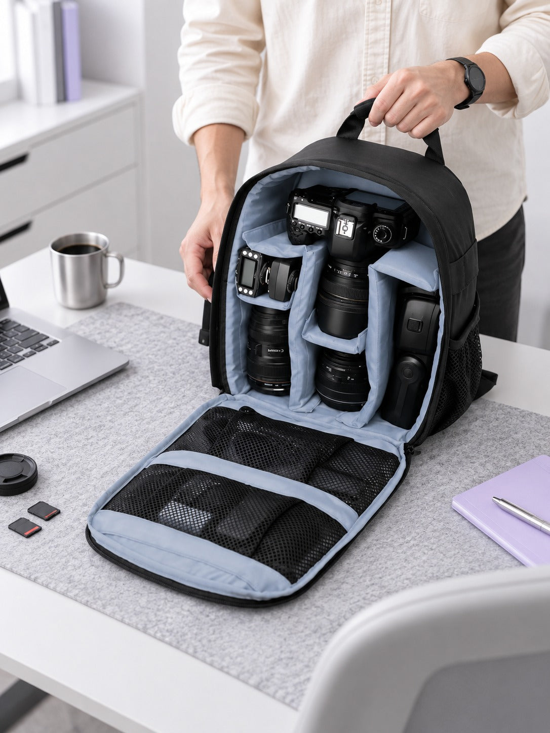 Waterproof DSLR Camera Backpack with Padded Dividers