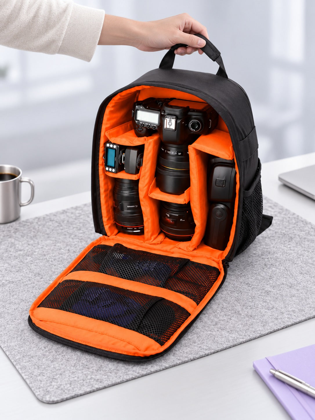 Waterproof DSLR Camera Backpack with Padded Dividers