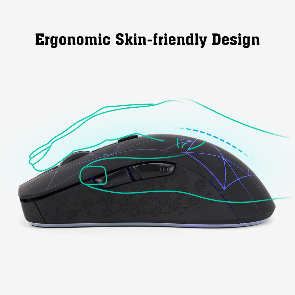 Silent Rechargeable Wireless Mouse with Bluetooth & RGB