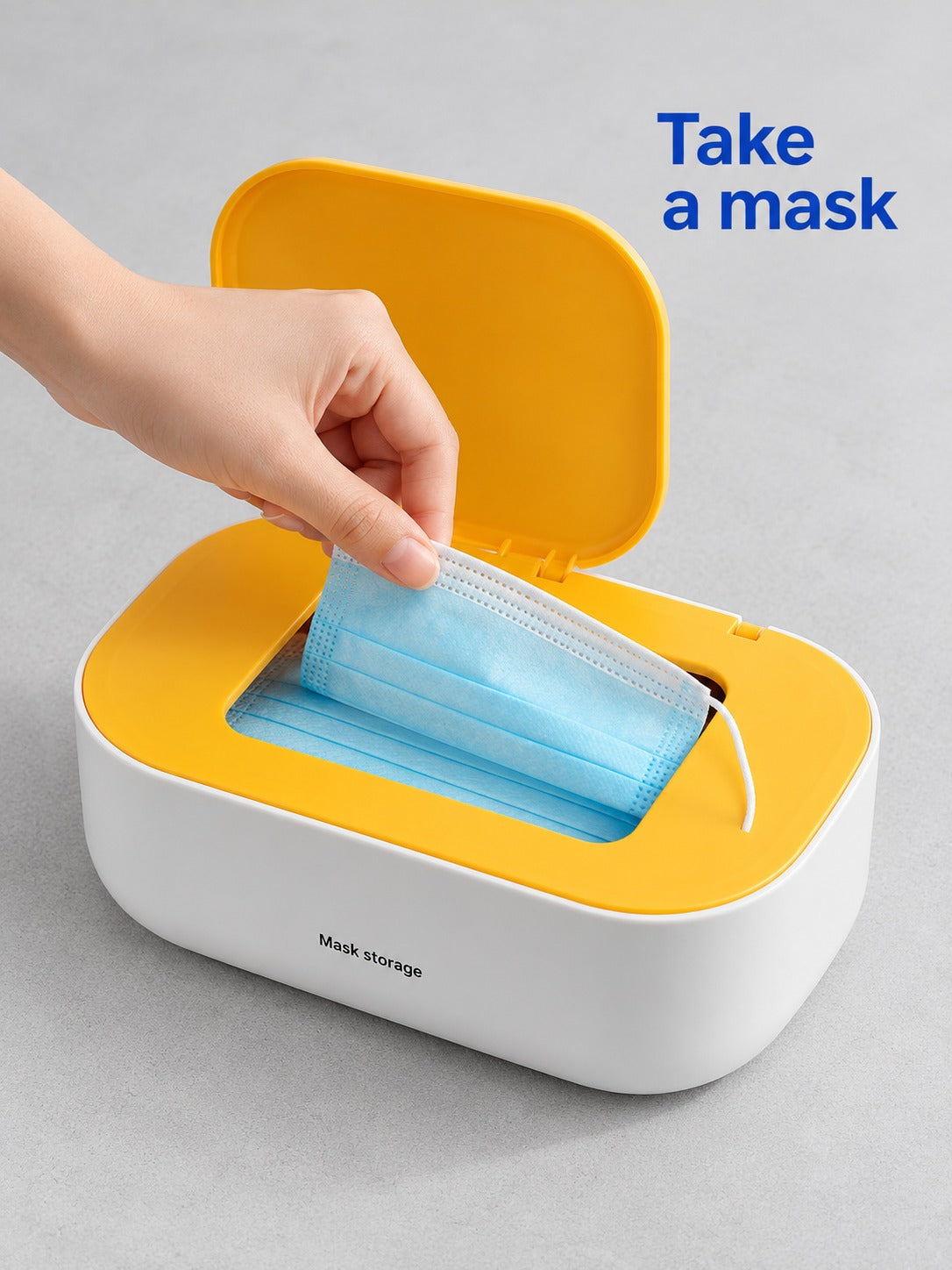 Dustproof Mask Storage Box With Lid for Desk or Wall