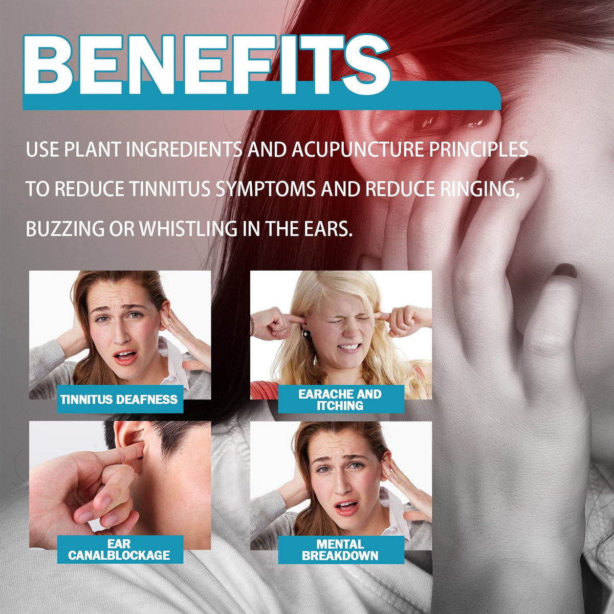 Ear Noise Relief Patches, 10-Pack, 8-Hour Acupoint Wear