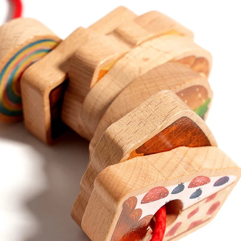 Wooden Threading Toy for Fine Motor Skills & Logic