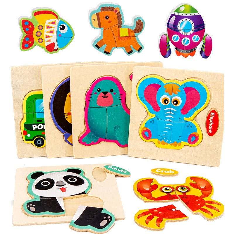 Wooden Matching Puzzles for Hands-On Early Learning