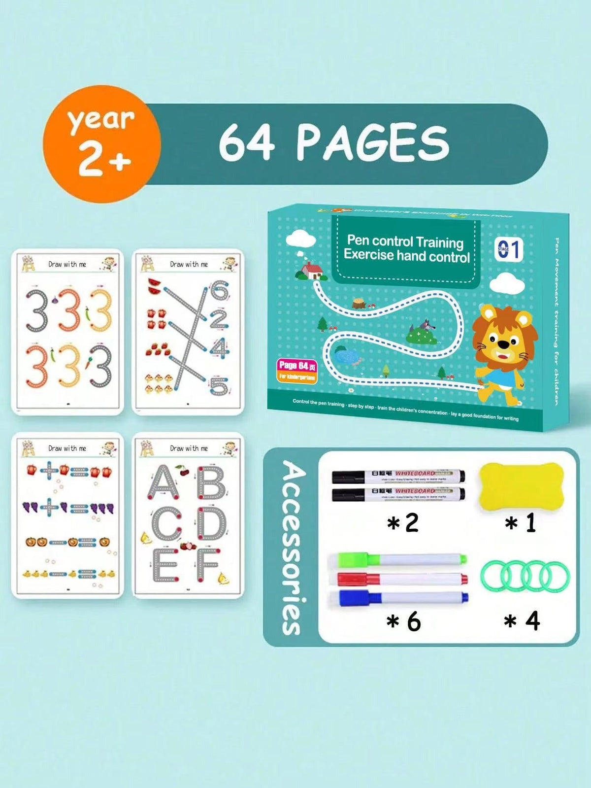 Reusable Tracing Workbook for Toddler Pen Control Practice