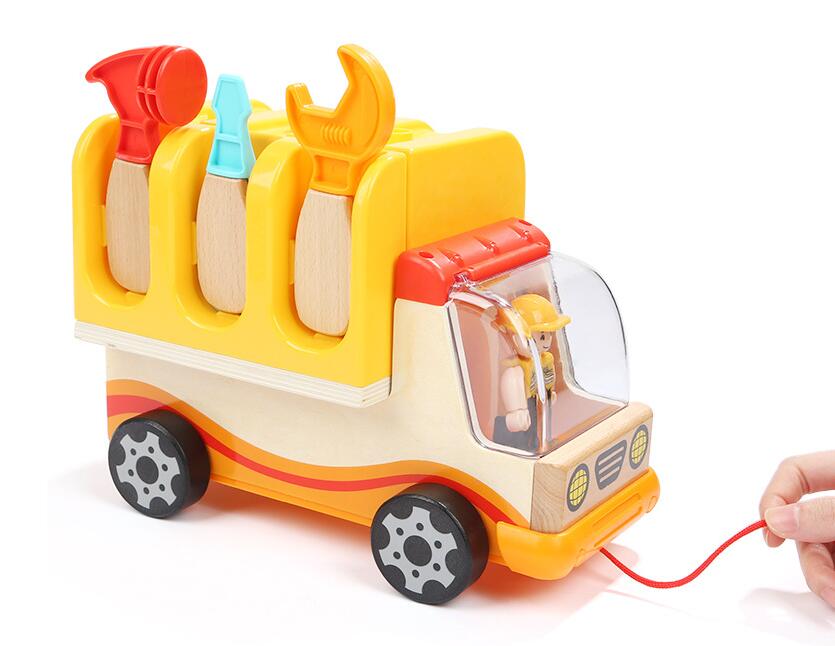 Wooden Construction Toy Truck for Hands-On Learning