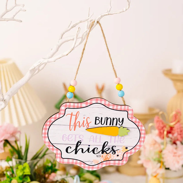 Easter Wooden Hanging Signs for Cheerful Spring Decor