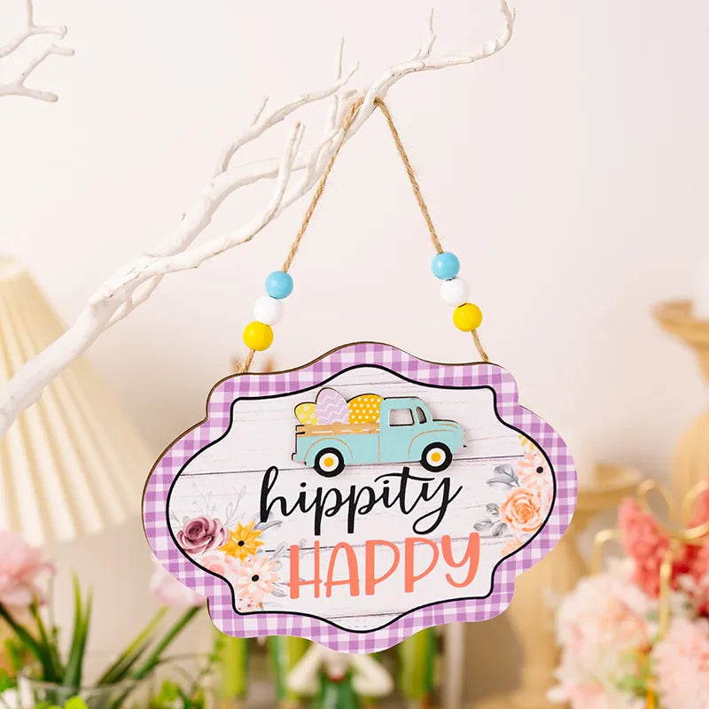 Easter Wooden Hanging Signs for Cheerful Spring Decor
