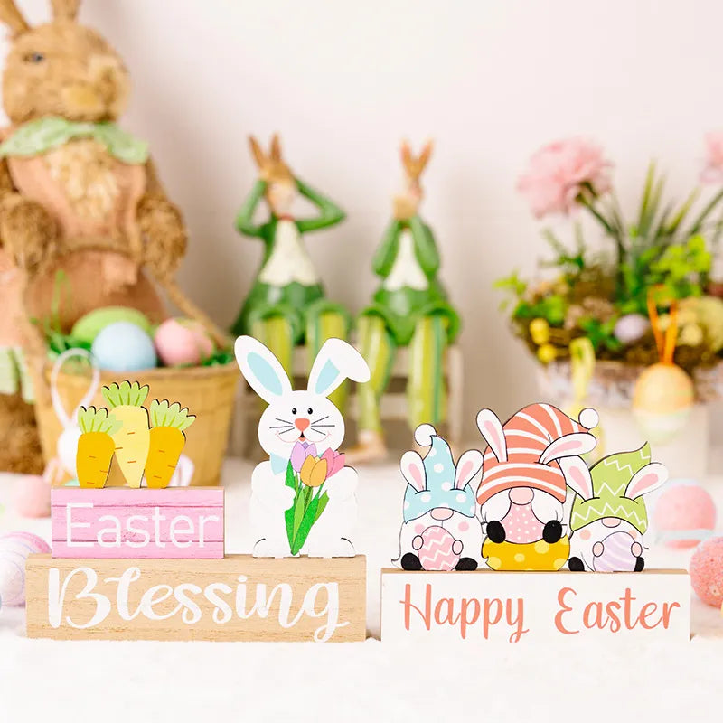 Easter Wooden Tabletop Decorations for Spring Charm