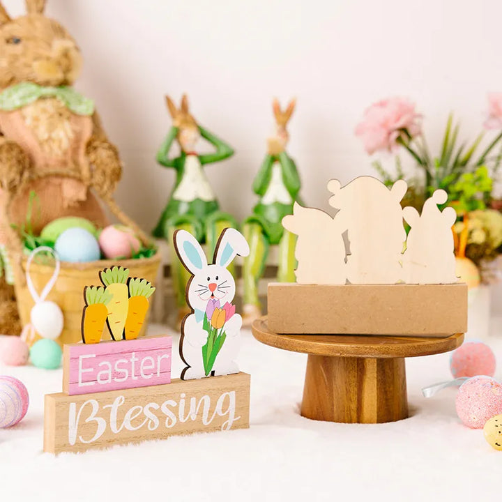 Easter Wooden Tabletop Decorations for Spring Charm