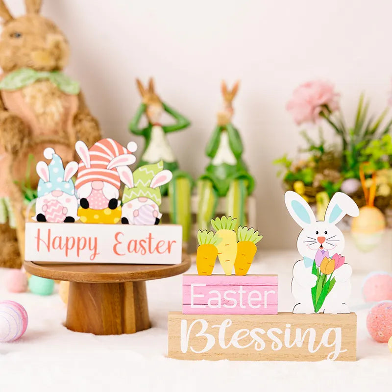 Easter Wooden Tabletop Decorations for Spring Charm