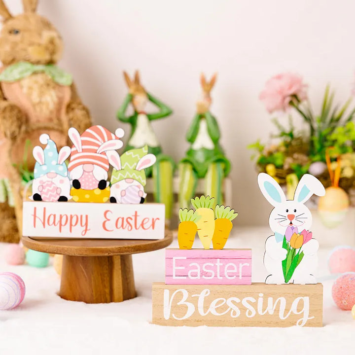 Easter Wooden Tabletop Decorations for Spring Charm
