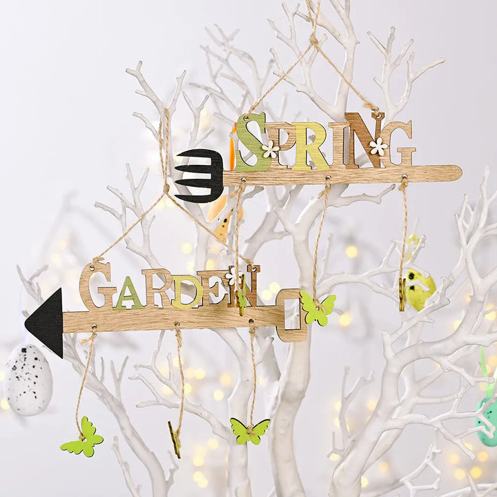 Wooden Easter Arrow Pendants for Playful Spring Decor