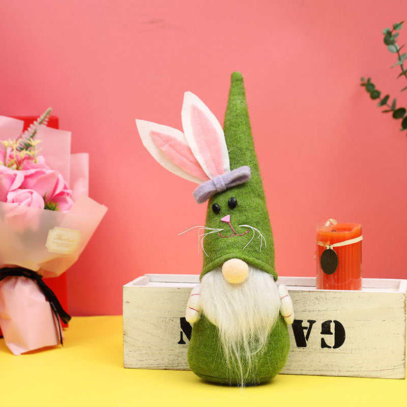 Bunny Gnome Easter Decor Set - Pastel Felt Trio