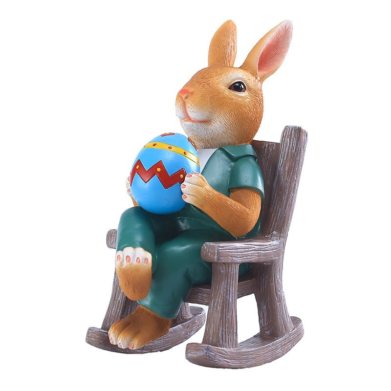 Easter Bunny Rocking Chair Centerpiece for Mantels