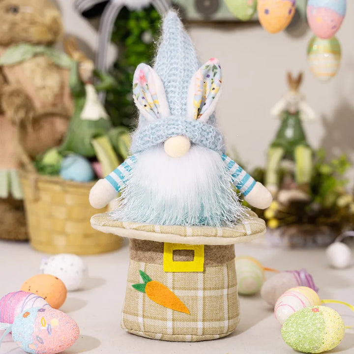 Easter Rabbit Gnome Pair – Pastel Tabletop Decor