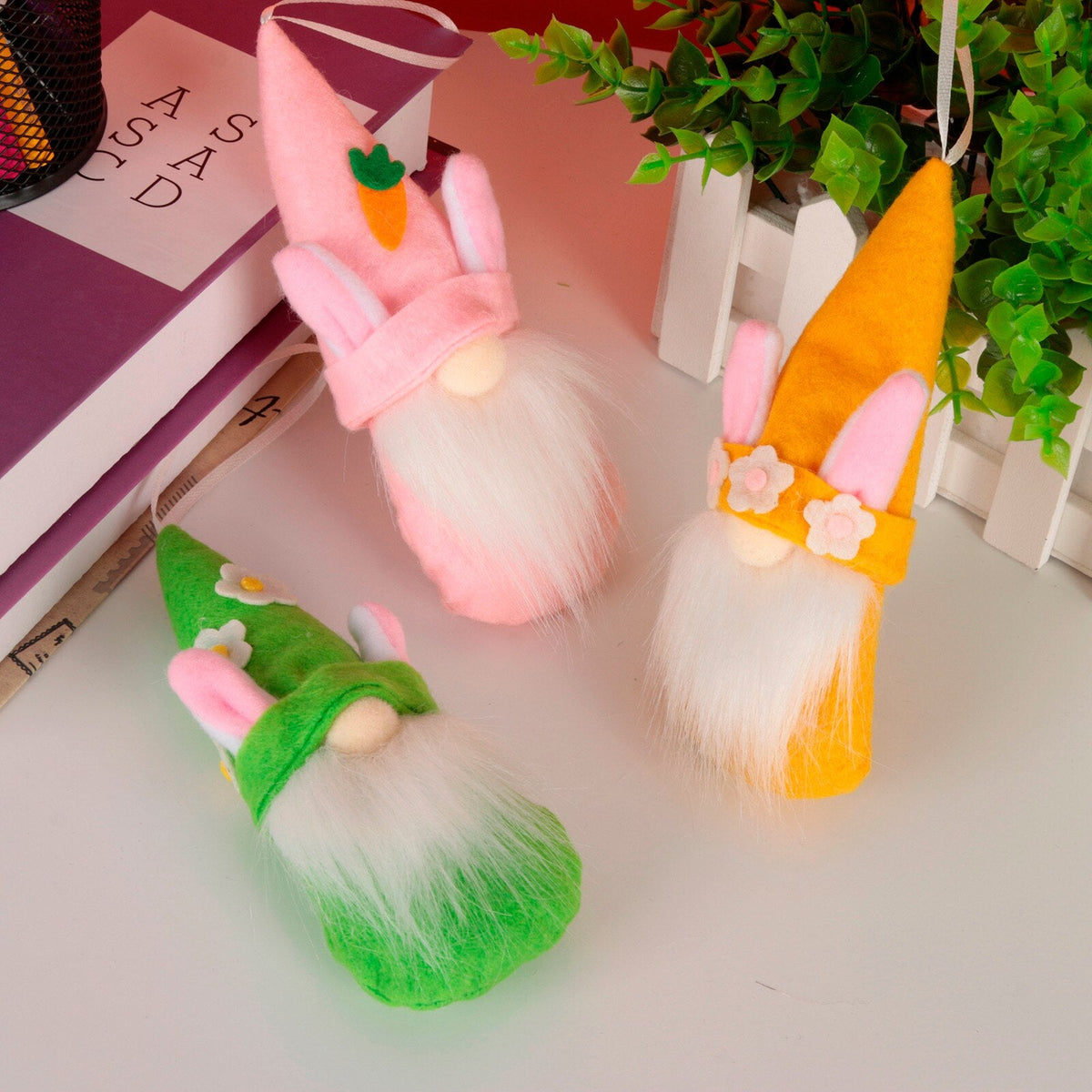 Easter Gnome Hanging Decorations – 3-Piece Plush Set