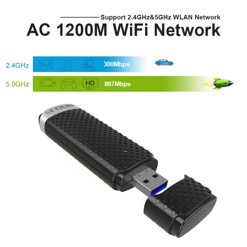 USB 3.0 Wi-Fi Adapter 1200Mbps Dual Band for PC & Mac