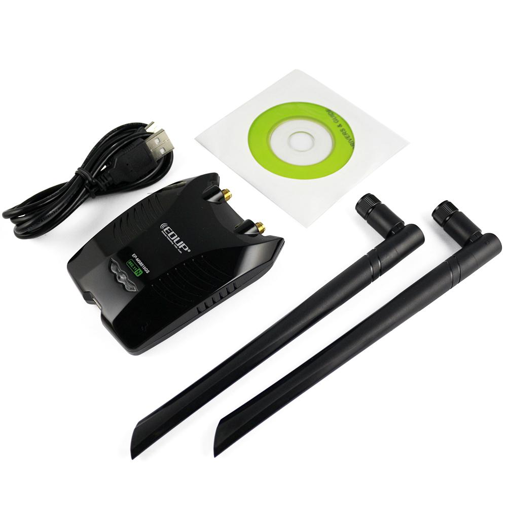 USB Wi-Fi Adapter with Dual 5dBi Antennas for Desktop