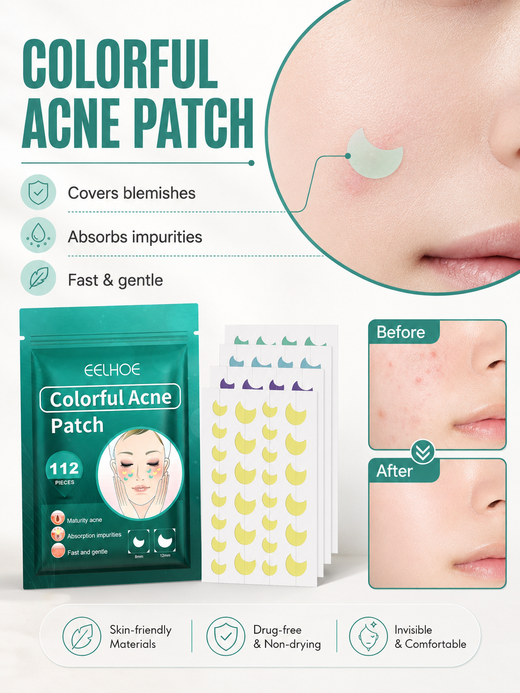 EELHOE Colorful Acne Patches 112pc — Tea Tree Hydrocolloid