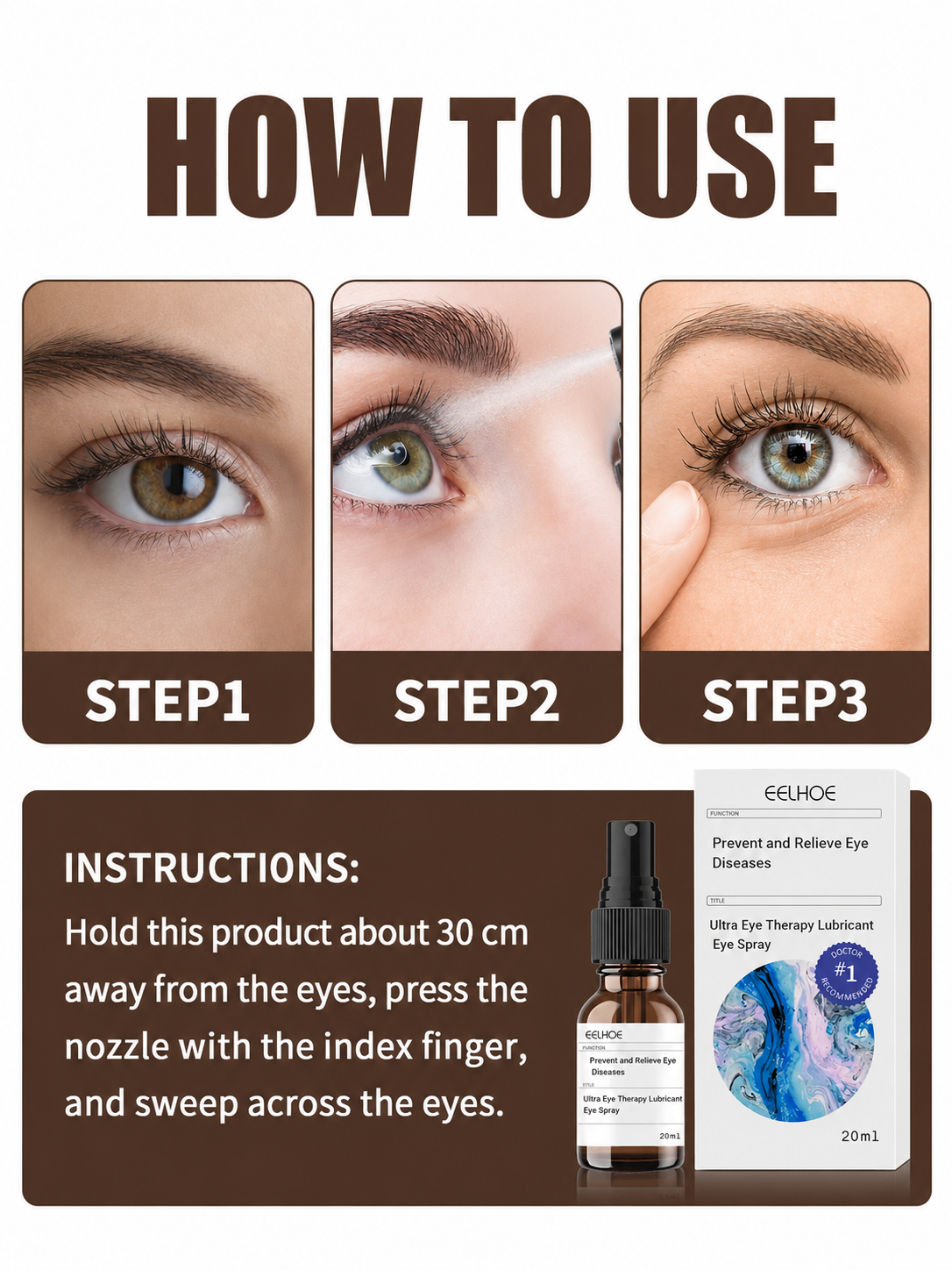 Eye Lubricant Spray — Immediate Relief from Dryness & Redness