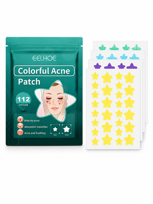 Star Acne Patches 112-Count — Color-Coded Spot Treatment