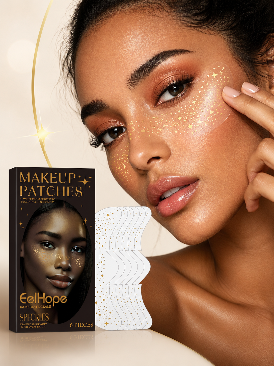 Freckle Patch Stickers with Gold Shimmer | Eelhope